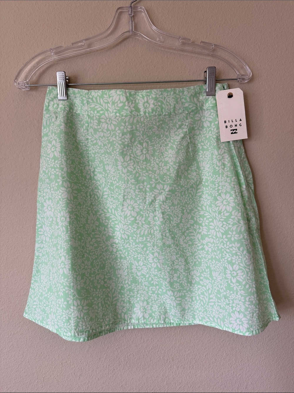 Billabong Mint Green Floral A-Line Skirt - Picture 2 of 5